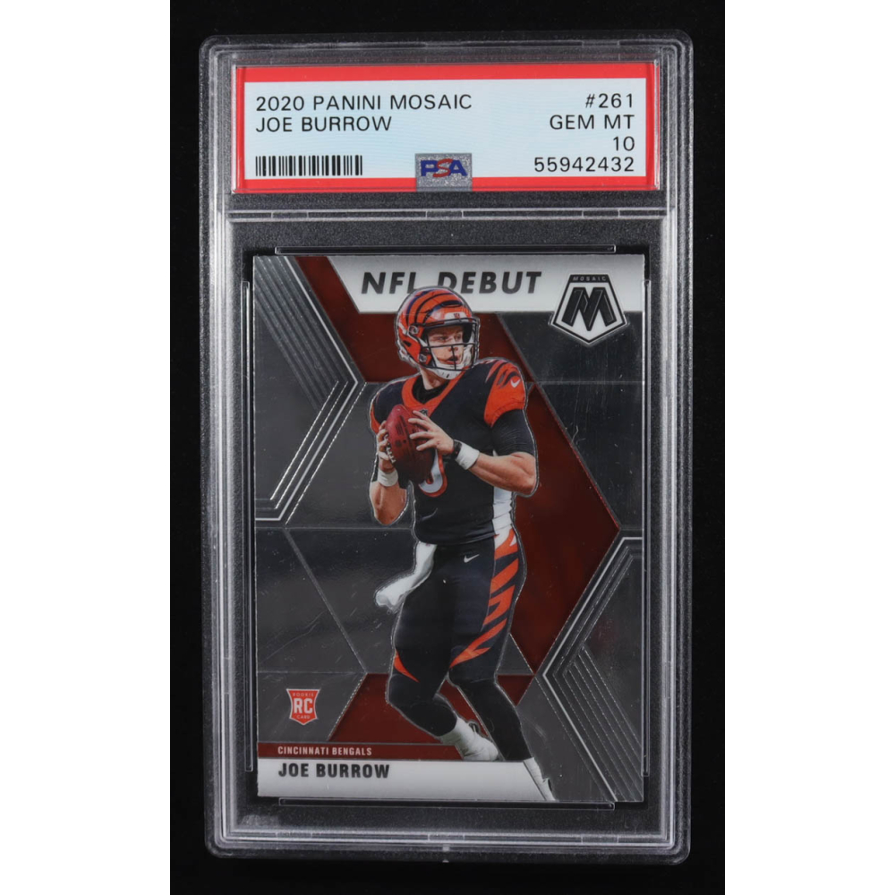 Joe Burrow 2020 Panini Mosaic #261 DEB RC (PSA 10) at PristineAuction.com Joe Burrow 2020 Panini Mosaic #261 DEB RC (PSA 10) at PristineAuction.com