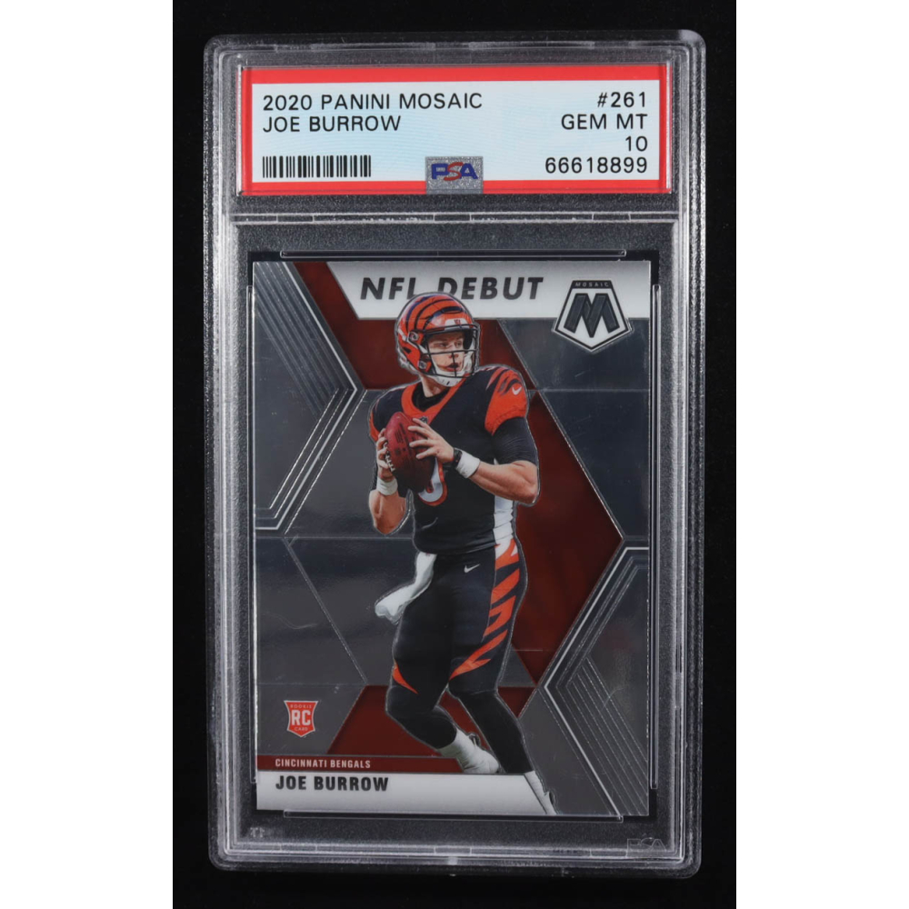 Joe Burrow 2020 Panini Mosaic #261 DEB RC (PSA 10) at PristineAuction.com Joe Burrow 2020 Panini Mosaic #261 DEB RC (PSA 10) at PristineAuction.com