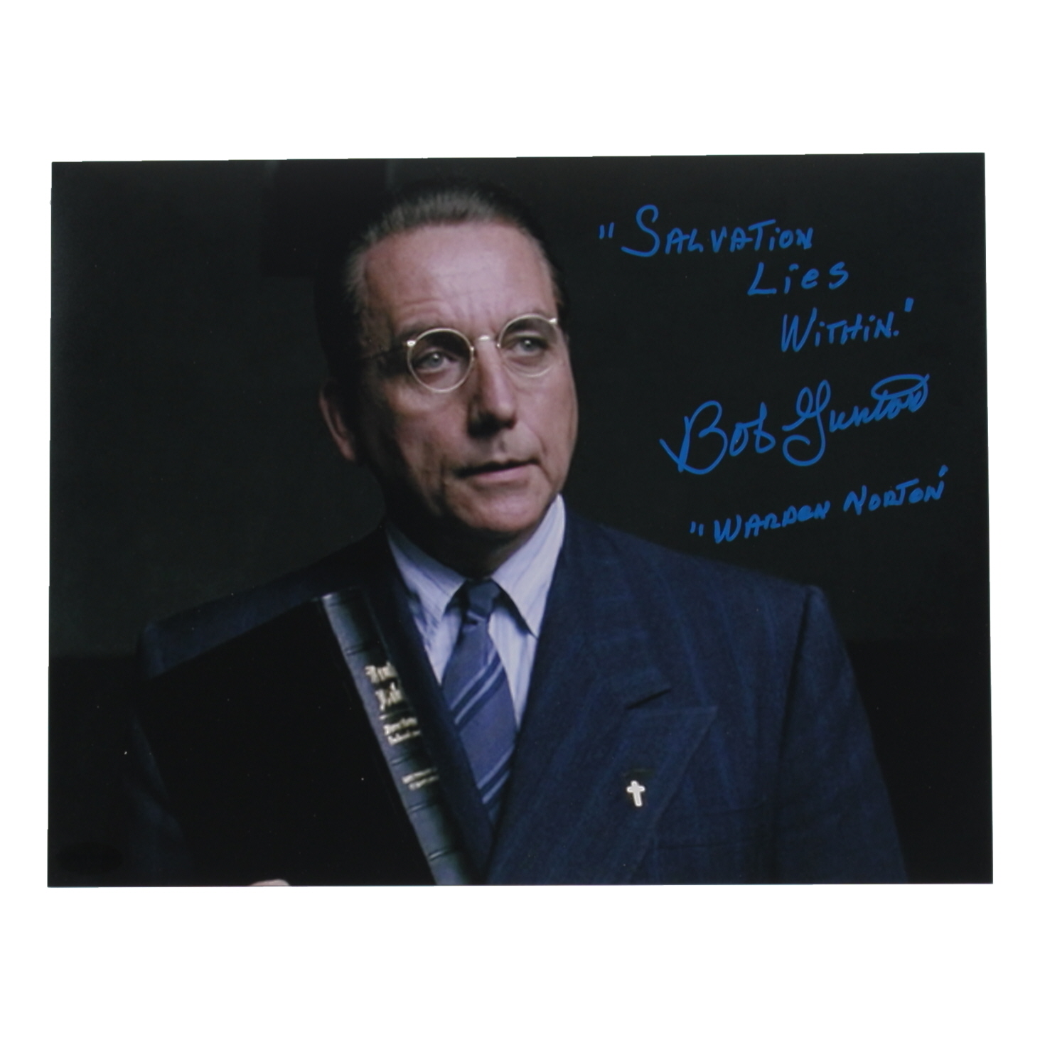 Bob Gunton Signed "The Shawshank Redemption" 11x14 Photo Inscribed "Salvation Lies Within / Warden Norton" (ACOA) at PristineAuction.com Bob Gunton Signed "The Shawshank Redemption" 11x14 Photo Inscribed "Salvation Lies Within / Warden Norton" (ACOA) at PristineAuction.com