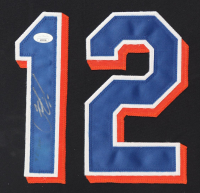 Fransisco Lindor Signed Mets Custom Framed Jersey Display (JSA) at PristineAuction.com