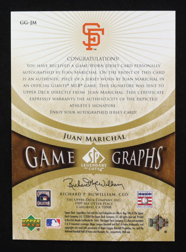 Juan Marichal 2004 SP Legendary Cuts Game Graphs Memorabilia Jersey 25 #JM #14/25 at PristineAuction.com Juan Marichal 2004 SP Legendary Cuts Game Graphs Memorabilia Jersey 25 #JM #14/25 at PristineAuction.com