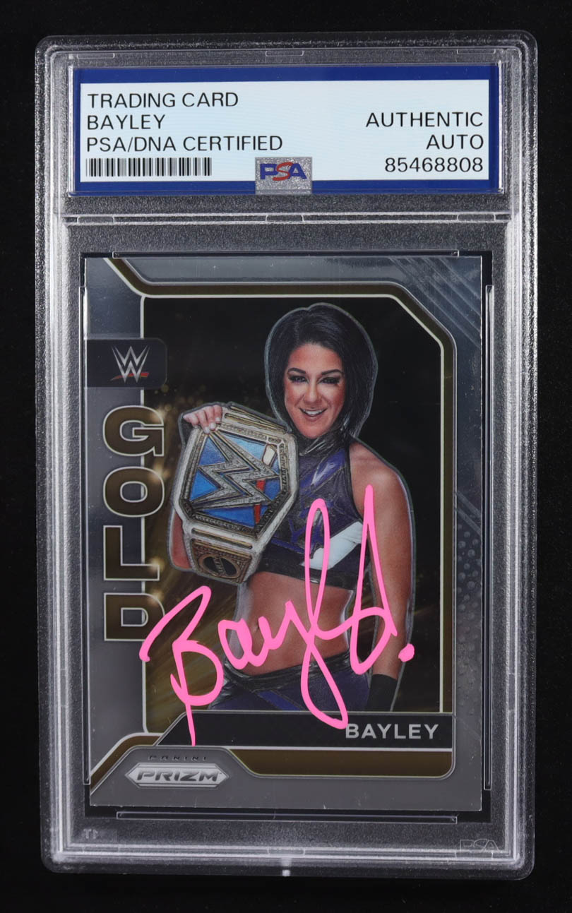 Bayley Signed 2022 Panini Prizm Gold Smackdown #14 (PSA) at PristineAuction.com Bayley Signed 2022 Panini Prizm Gold Smackdown #14 (PSA) at PristineAuction.com