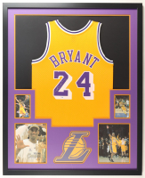 Kobe Bryant Signed Lakers Custom Framed Jersey Display (PSA) at PristineAuction.com