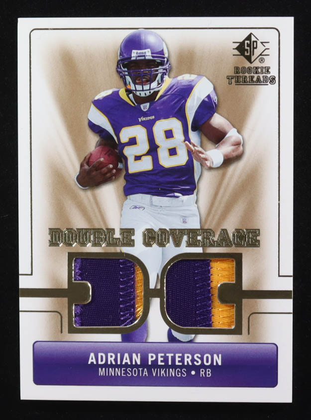 Adrian Peterson 2007 SP Rookie Threads Double Coverage #DCAP RC at PristineAuction.com Adrian Peterson 2007 SP Rookie Threads Double Coverage #DCAP RC at PristineAuction.com