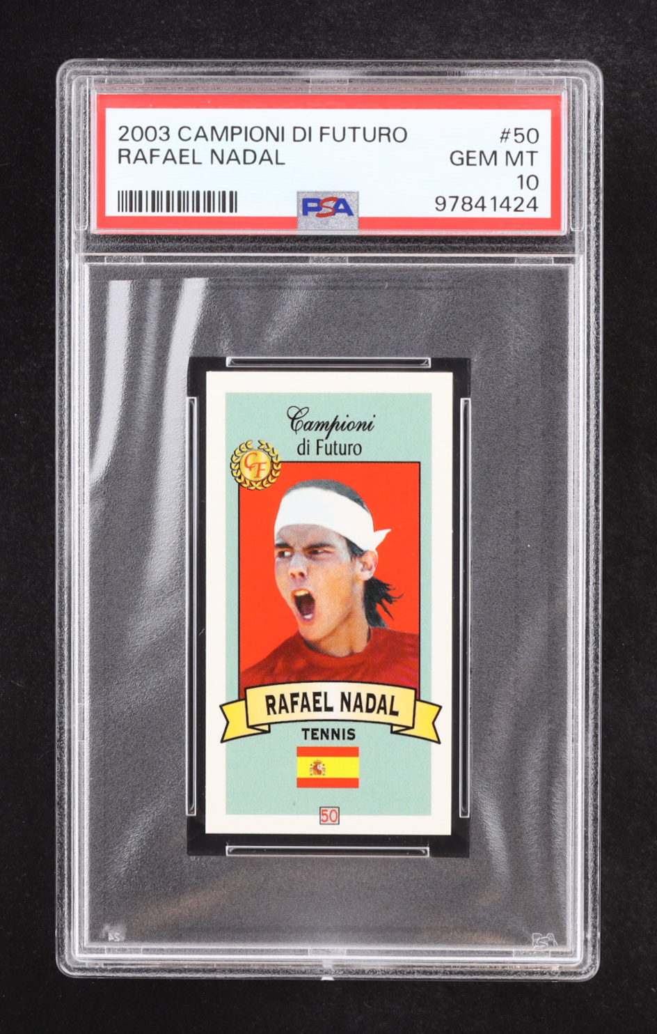 Rafael Nadal 2003 Campioni Di Futuro #50 (PSA 10) at PristineAuction.com Rafael Nadal 2003 Campioni Di Futuro #50 (PSA 10) at PristineAuction.com