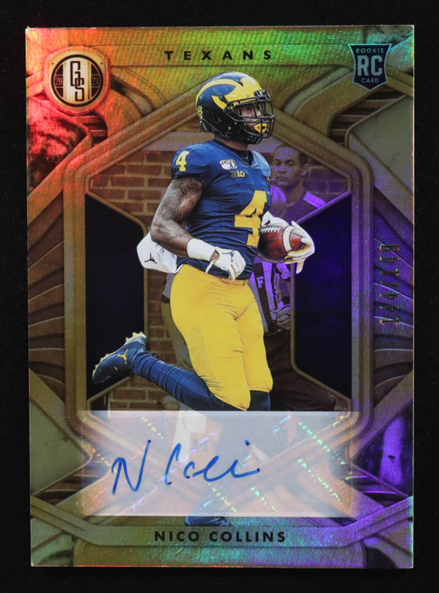 Nico Collins 2021 Panini Gold Standard Rookie Autographs #130 #144/149 RC at PristineAuction.com Nico Collins 2021 Panini Gold Standard Rookie Autographs #130 #144/149 RC at PristineAuction.com