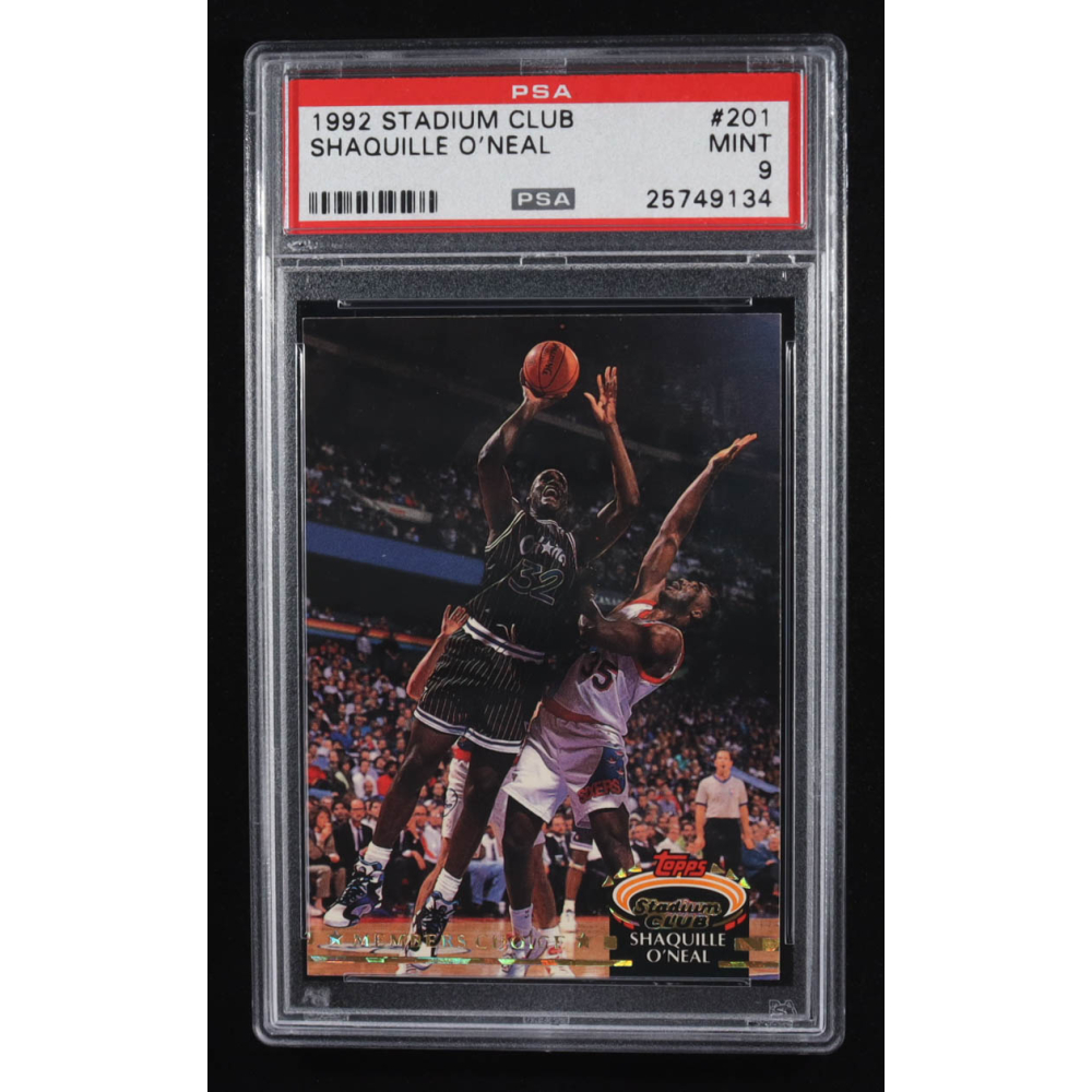 Shaquille O'Neal 1992-93 Stadium Club #201 MC RC (PSA 9) at PristineAuction.com Shaquille O'Neal 1992-93 Stadium Club #201 MC RC (PSA 9) at PristineAuction.com