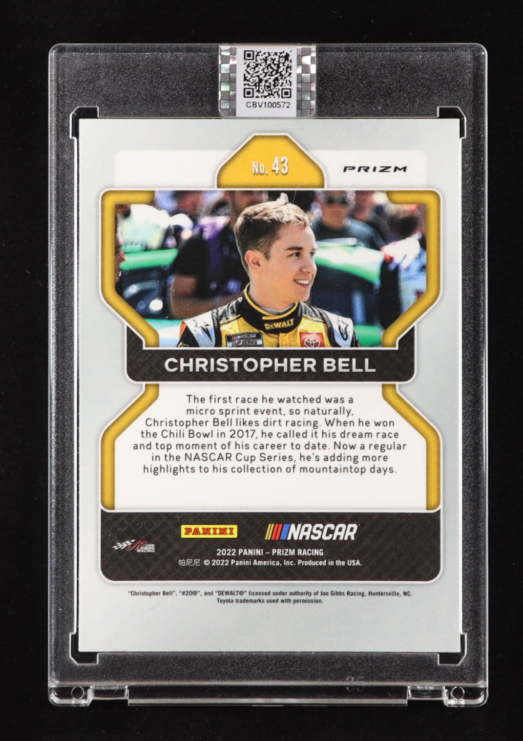 Christopher Bell Signed 2022 Panini Prizm Prizms Silver #43 (PA) at PristineAuction.com Christopher Bell Signed 2022 Panini Prizm Prizms Silver #43 (PA) at PristineAuction.com