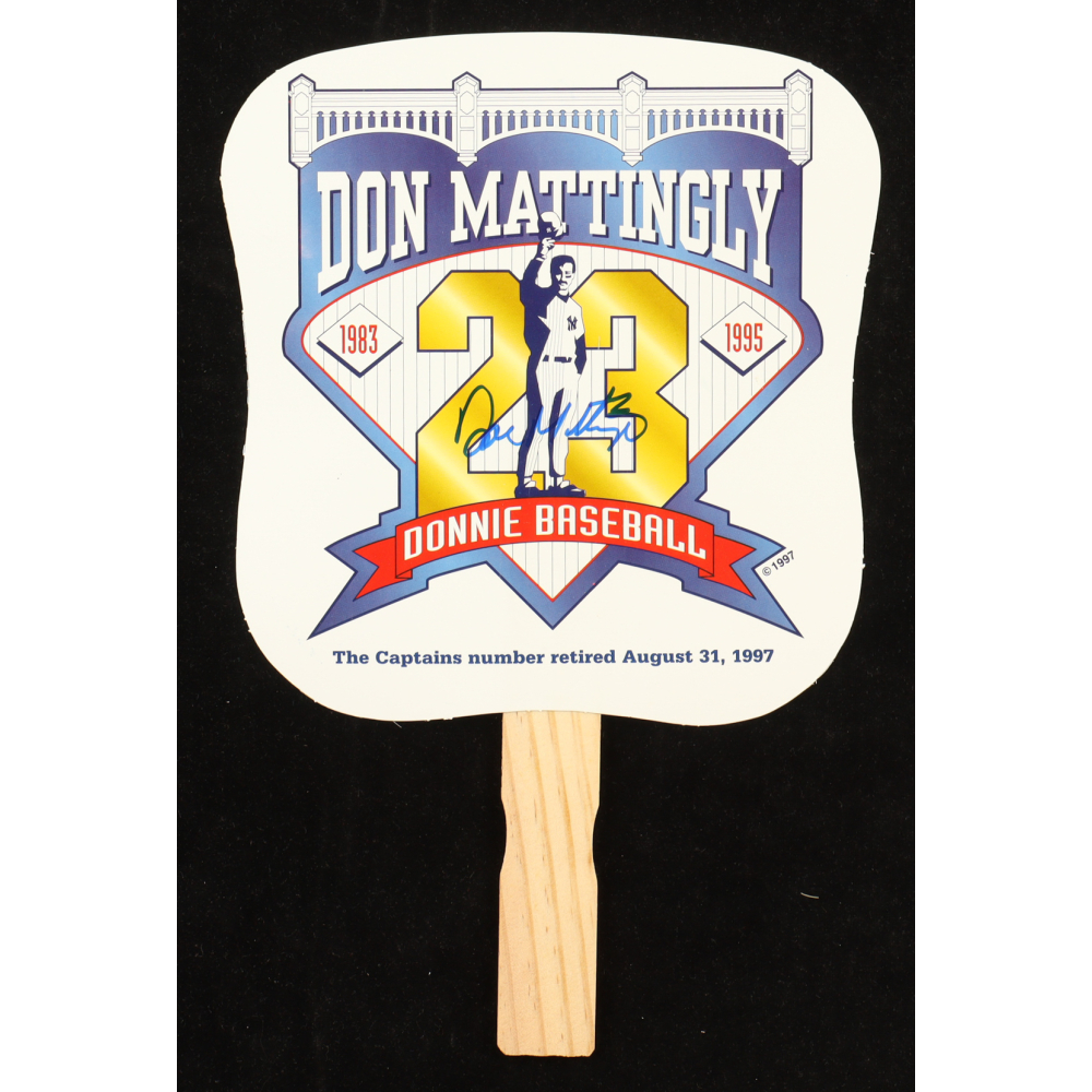 Don Mattingly Signed Yankees Retirement Day Hand Fan (Schulte) at PristineAuction.com