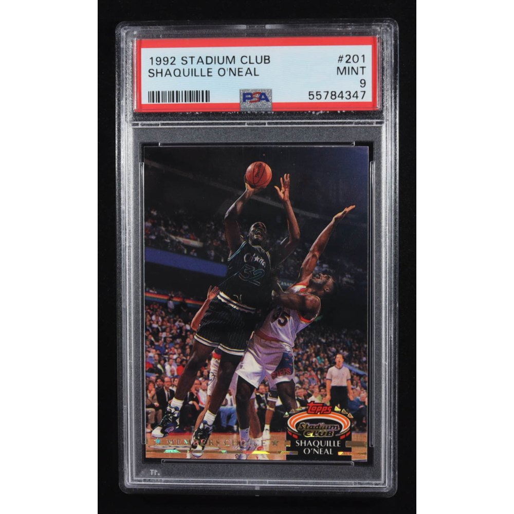 Shaquille O'Neal 1992-93 Stadium Club #201 RC (PSA 9) at PristineAuction.com