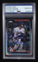 Freddie Freeman Signed 2024 Topps Chrome Trading Card Auto #4 (PSA | Autograph Graded 10) at PristineAuction.com