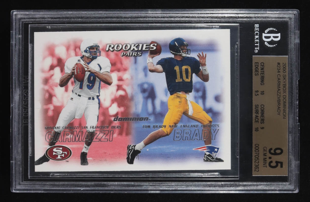 Tom Brady / Giovanni Carmazzi 2000 SkyBox Dominion #234 RC (BGS 9.5) at PristineAuction.com Tom Brady / Giovanni Carmazzi 2000 SkyBox Dominion #234 RC (BGS 9.5) at PristineAuction.com