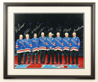 New York Rangers Legends LE Custom Framed Photo Team-Signed by (8) with Mark Messier, Adam Graves, Mike Richter, Brian Leetch (Steiner) at PristineAuction.com
