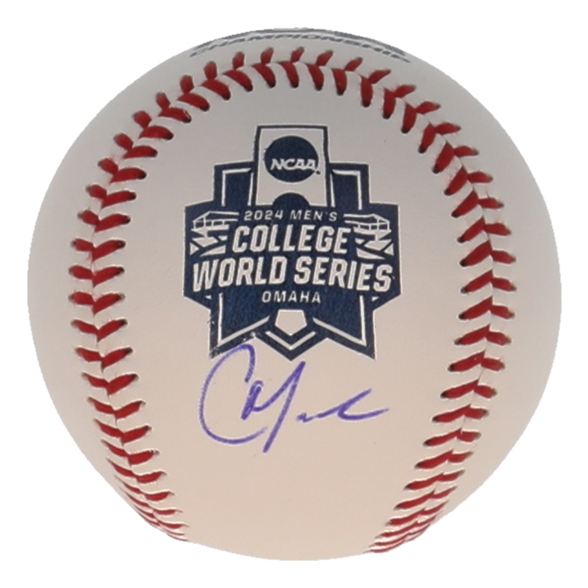 Christian Moore Signed 2024 NCAA Championship Baseball (Beckett) at PristineAuction.com Christian Moore Signed 2024 NCAA Championship Baseball (Beckett) at PristineAuction.com