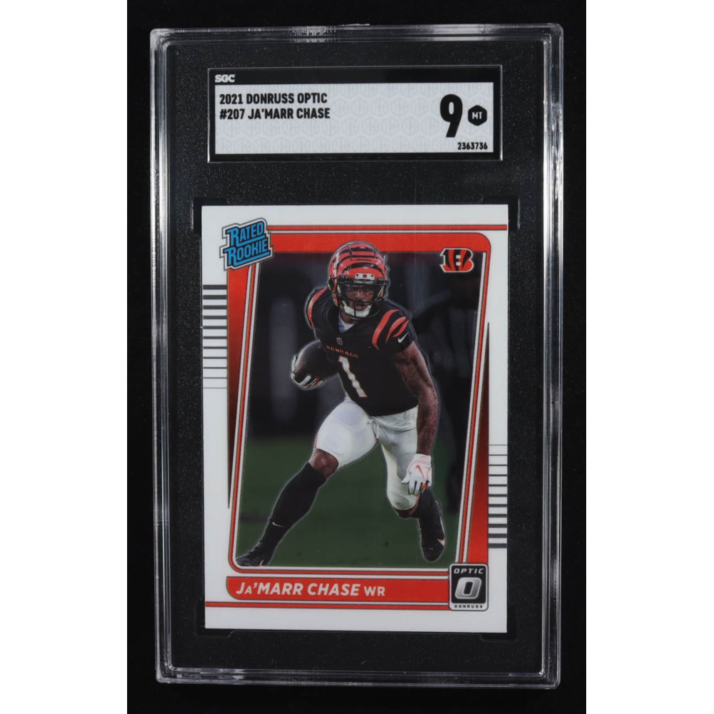 Ja'Marr Chase 2021 Donruss Optic #207 RR RC (SGC 9) at PristineAuction.com
