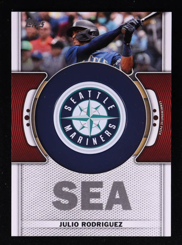 Julio Rodriguez 2023 Topps Team Logo Commemorative Patch #TLPJR at PristineAuction.com Julio Rodriguez 2023 Topps Team Logo Commemorative Patch #TLPJR at PristineAuction.com