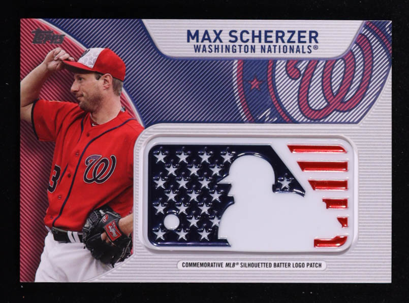Max Scherzer 2017 Topps Independence Day MLB Logo Patch #IDMLMSC at PristineAuction.com Max Scherzer 2017 Topps Independence Day MLB Logo Patch #IDMLMSC at PristineAuction.com