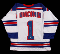 Eddie Giacomin Signed Jersey Inscribed "H.O.F 87" (JSA) at PristineAuction.com