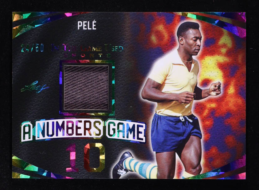 Pelé 2024 Leaf In The Game Used Numbers Game Rainbow Holo #ANG40 #24/50 at PristineAuction.com Pelé 2024 Leaf In The Game Used Numbers Game Rainbow Holo #ANG40 #24/50 at PristineAuction.com