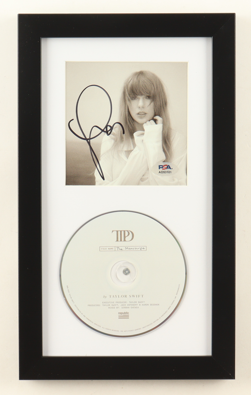 Taylor Swift Signed Custom Framed "The Tortured Poets Department" CD Album Insert Display With Disc (PSA) at PristineAuction.com Taylor Swift Signed Custom Framed "The Tortured Poets Department" CD Album Insert Display With Disc (PSA) at PristineAuction.com