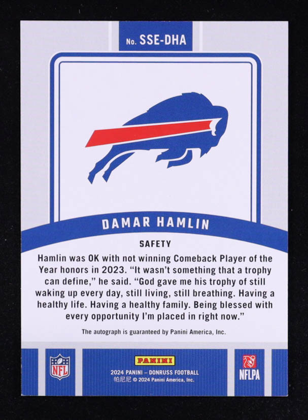 Damar Hamlin 2024 Donruss Signature Series #25 at PristineAuction.com Damar Hamlin 2024 Donruss Signature Series #25 at PristineAuction.com
