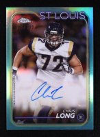 Chris Long 2024 Topps Chrome Autographs Aqua Refractors #BACLO #45/199 at PristineAuction.com