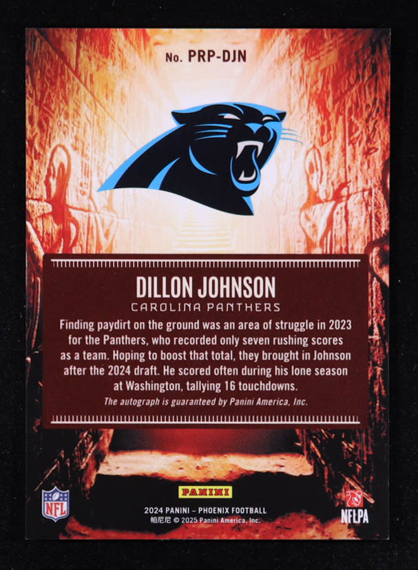 Dillon Johnson 2024 Panini Phoenix Phoenician Rookie Penmanship #10 RC at PristineAuction.com Dillon Johnson 2024 Panini Phoenix Phoenician Rookie Penmanship #10 RC at PristineAuction.com
