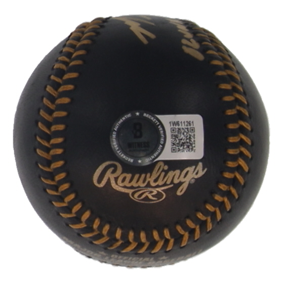 Marcell Ozuna Signed Black Leather OML Baseball Inscribed "Ozuna From The Braves" (Beckett) at PristineAuction.com Marcell Ozuna Signed Black Leather OML Baseball Inscribed "Ozuna From The Braves" (Beckett) at PristineAuction.com