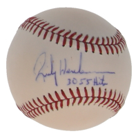 Rickey Henderson OML Signed Baseball Inscribed "3055 Hits" (JSA) at PristineAuction.com