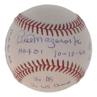 Bill Mazeroski Signed OML Baseball with Multiple Career Stat Inscriptions (JSA) at PristineAuction.com