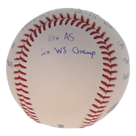 Bill Mazeroski Signed OML Baseball with Multiple Career Stat Inscriptions (JSA) at PristineAuction.com Bill Mazeroski Signed OML Baseball with Multiple Career Stat Inscriptions (JSA) at PristineAuction.com