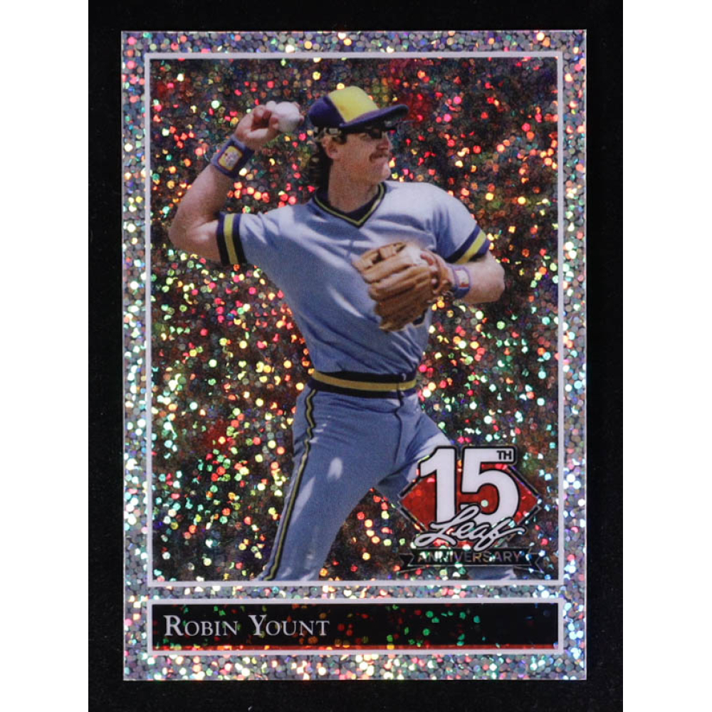 Robin Yount 2025 Leaf 15th Year Anniversary National Convention '92 Leaf Silver Sparkle #92B142 #9/15 at PristineAuction.com