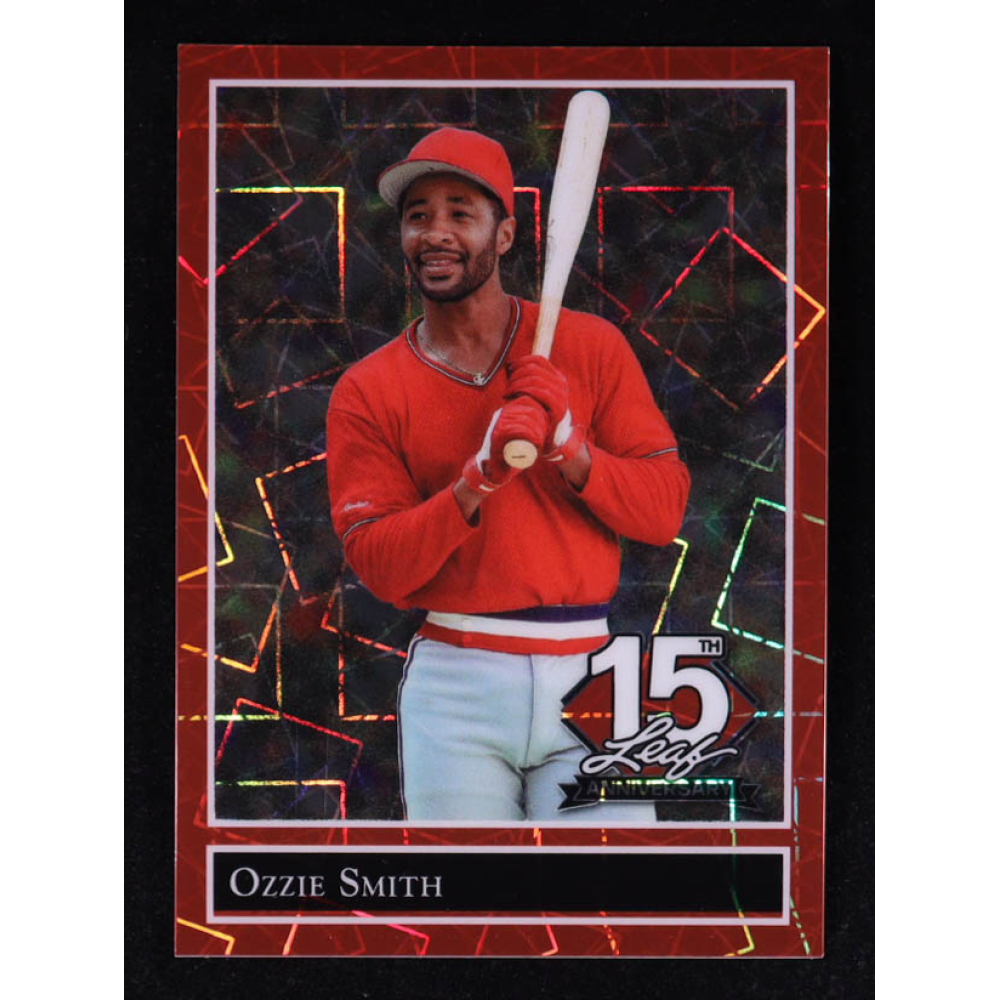 Ozzie Smith 2025 Leaf 15th Year Anniversary National Convention '92 Leaf Red #92B125 #3/3 at PristineAuction.com