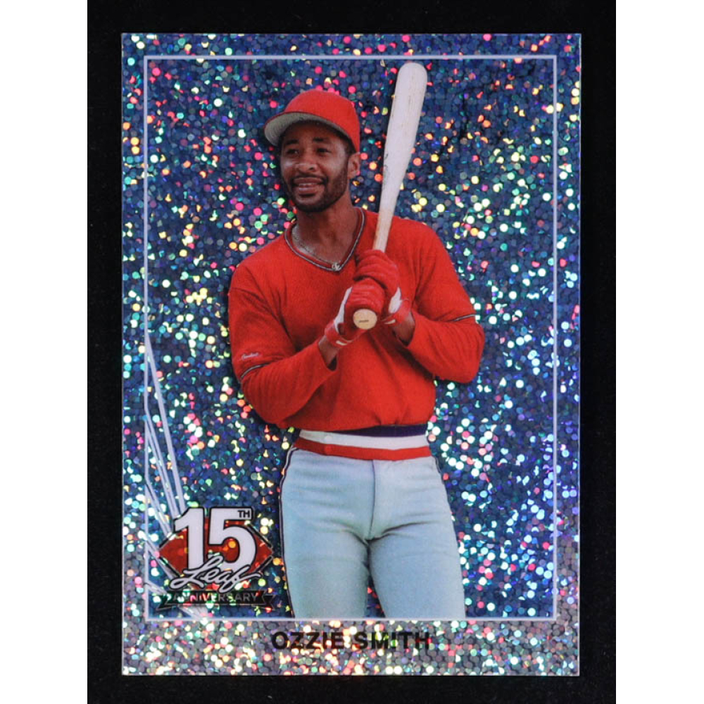 Ozzie Smith 2025 Leaf 15th Year Anniversary National Convention '90 Leaf Blue Sparkle #90B125 #5/5 at PristineAuction.com