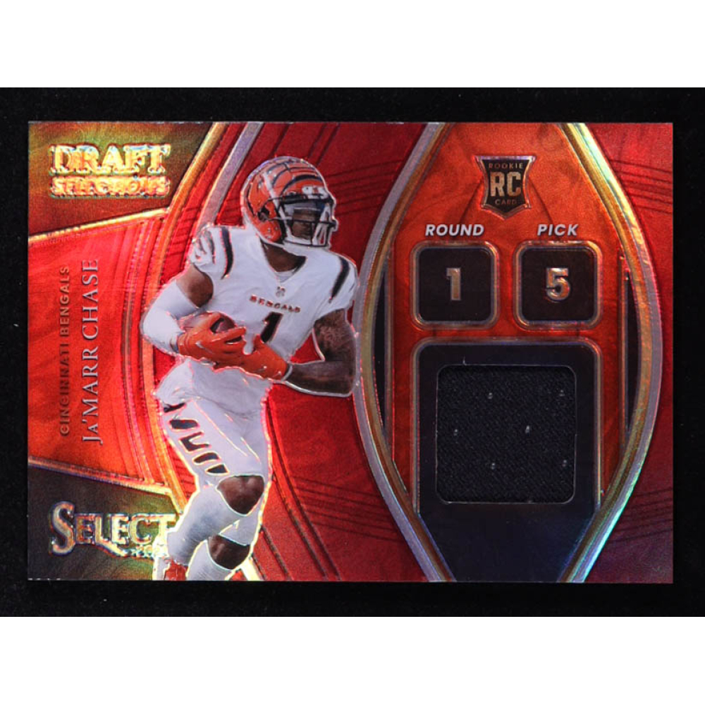 Ja'Marr Chase 2021 Select Draft Selections Memorabilia Prizm Red #12 RC at PristineAuction.com