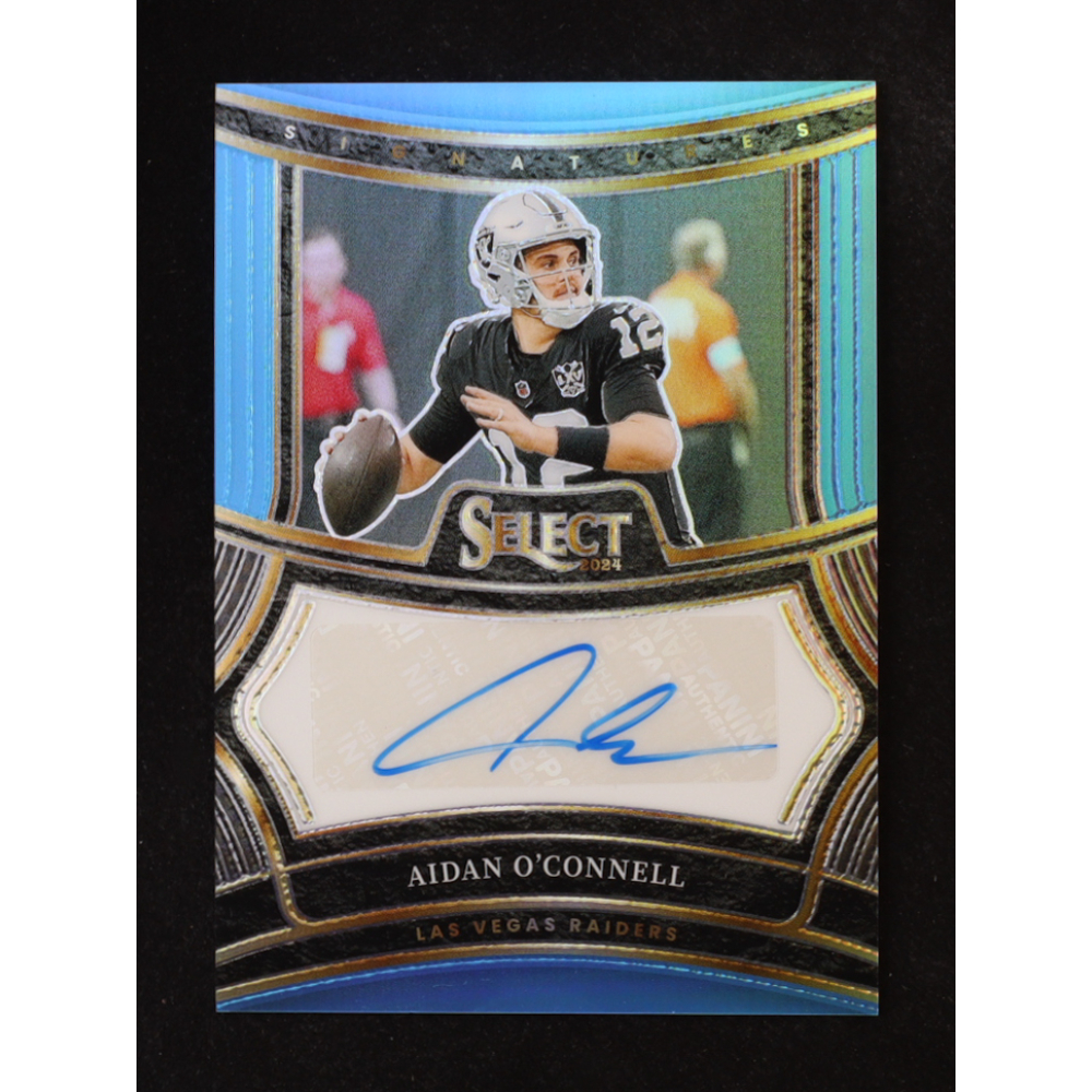 Aidan O'Connell 2024 Select Signatures Prizm Light Blue #19 #28/49 at PristineAuction.com