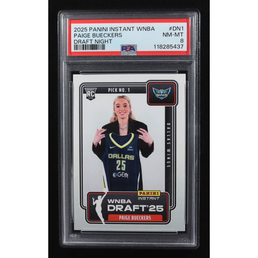 Paige Bueckers 2025 Panini Instant WNBA Draft Night #DN1 RC (PSA 8) at PristineAuction.com