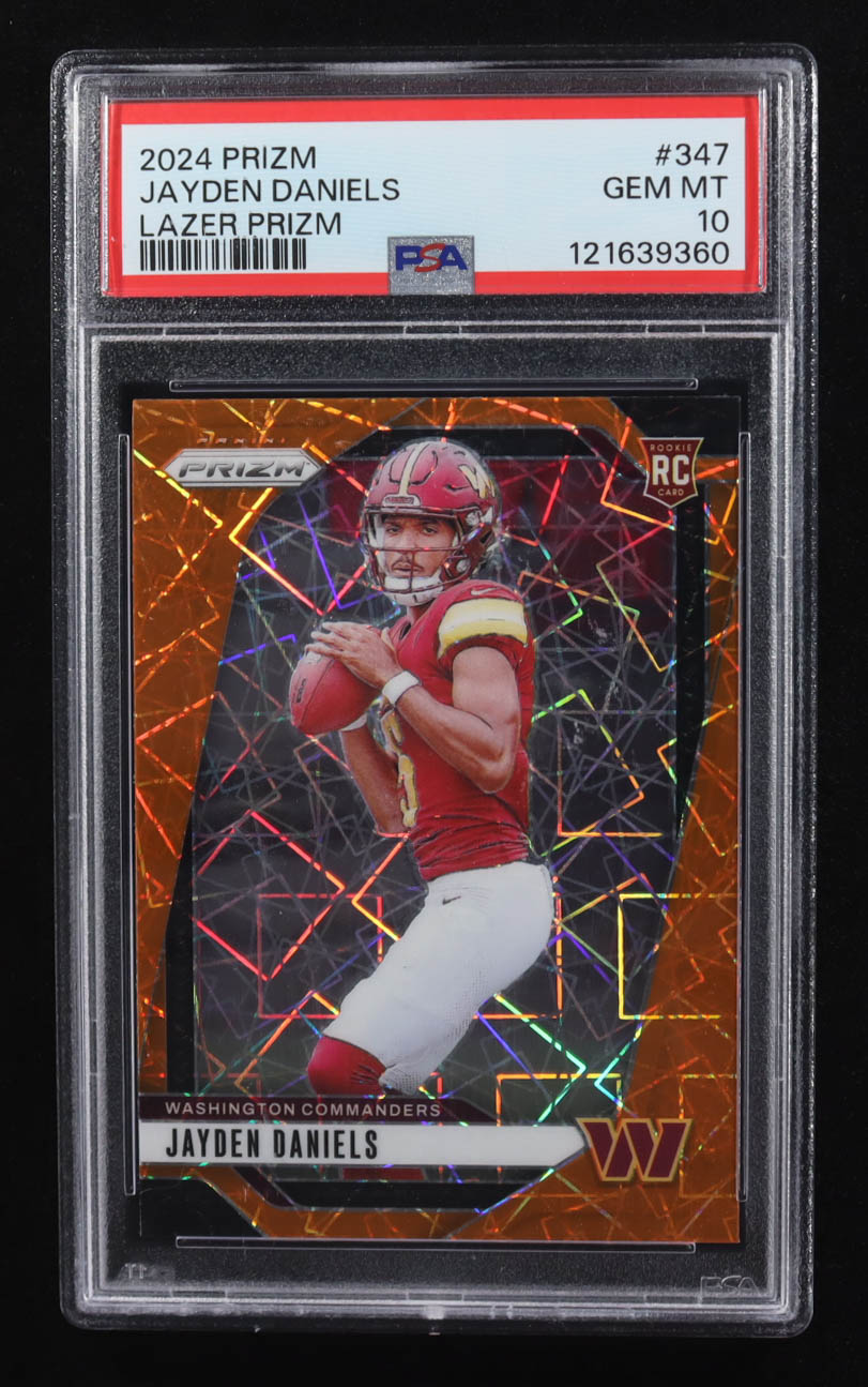Jayden Daniels 2024 Panini Prizm Prizms Lazer #347 RC (PSA 10) at PristineAuction.com Jayden Daniels 2024 Panini Prizm Prizms Lazer #347 RC (PSA 10) at PristineAuction.com