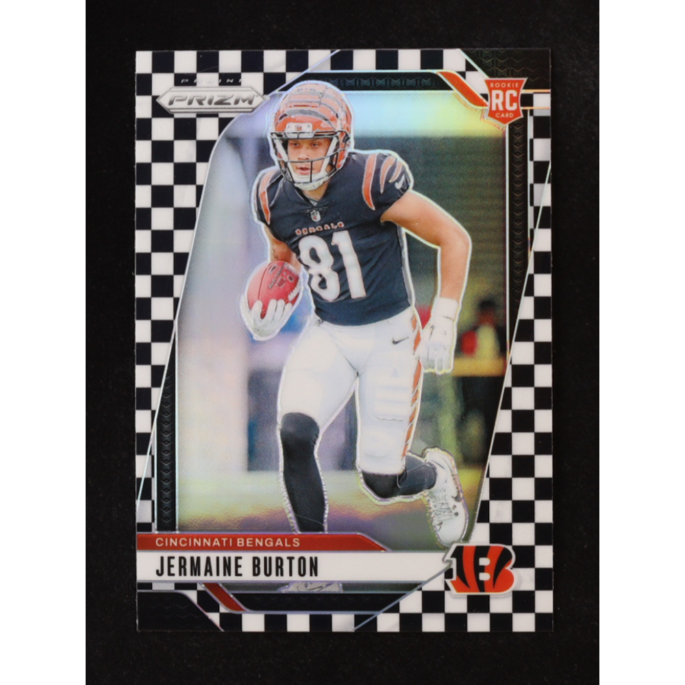 Jermaine Burton 2024 Panini Prizm Prizms Black and White Checker #350 RC at PristineAuction.com