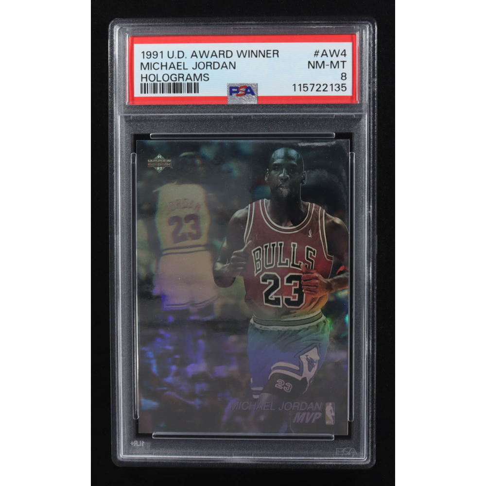 Michael Jordan 1991-92 Upper Deck Award Winner Holograms #AW4 / MVP (PSA 8) at PristineAuction.com
