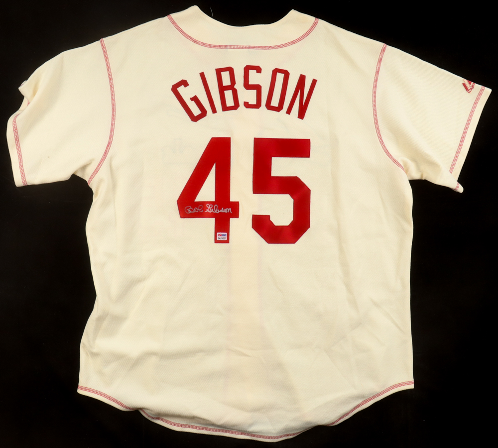 Bob GIbson Signed Cardinals Majestic Authentic Jersey (PSA) at PristineAuction.com Bob GIbson Signed Cardinals Majestic Authentic Jersey (PSA) at PristineAuction.com