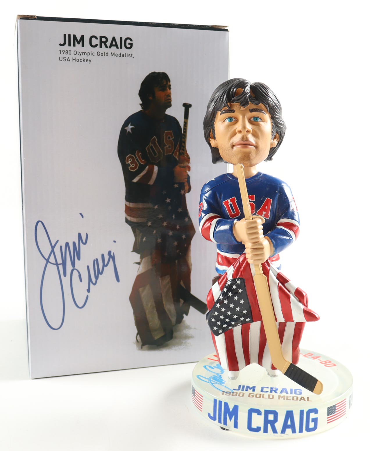 Jim Craig Signed Team USA 7" Vintage Ceramic Bobblehead (Craig) at PristineAuction.com Jim Craig Signed Team USA 7" Vintage Ceramic Bobblehead (Craig) at PristineAuction.com
