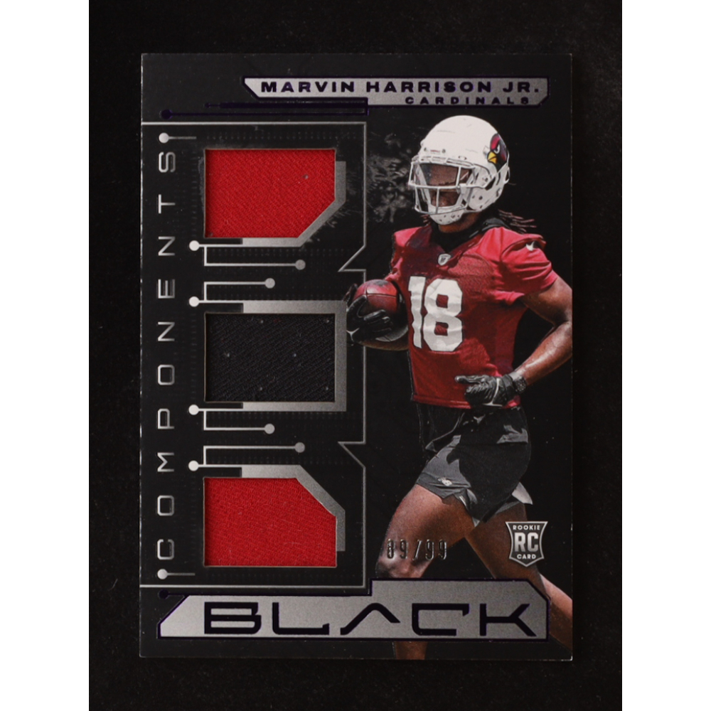 Marvin Harrison Jr. 2024 Panini Black Components Jerseys Royal #4 #89/99 RC at PristineAuction.com