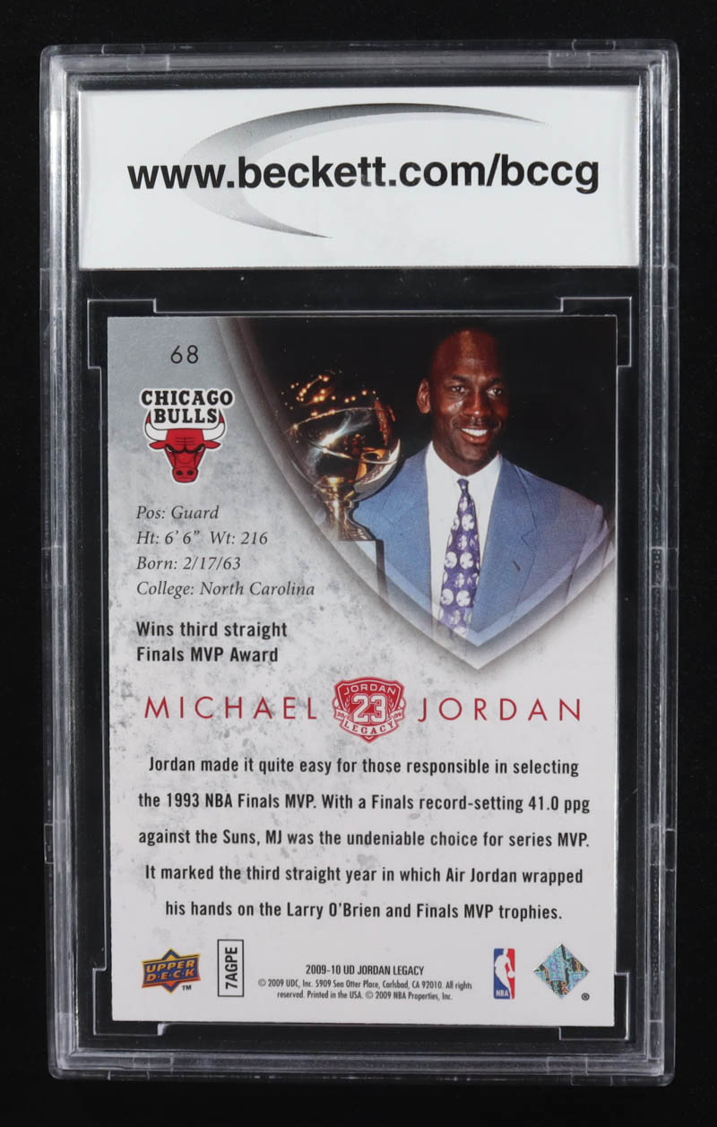 Michael Jordan 2009-10 Upper Deck Michael Jordan Legacy Collection Gold #68 (BCCG 10) at PristineAuction.com Michael Jordan 2009-10 Upper Deck Michael Jordan Legacy Collection Gold #68 (BCCG 10) at PristineAuction.com