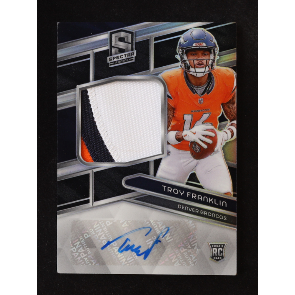 Troy Franklin 2024 Panini Spectra JSY AU #212 #68/99 RC at PristineAuction.com