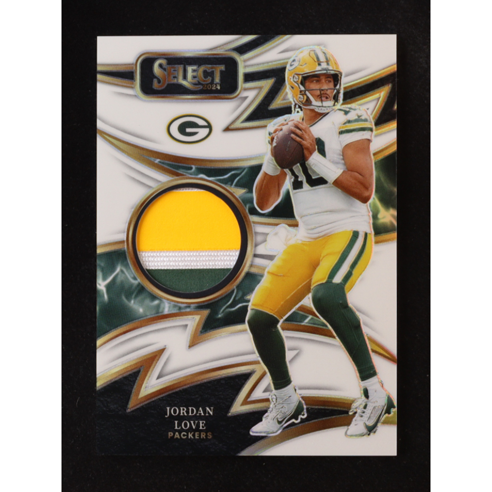 Jordan Love 2024 Select Sparks Materials Prizm White #25 #22/75 at PristineAuction.com