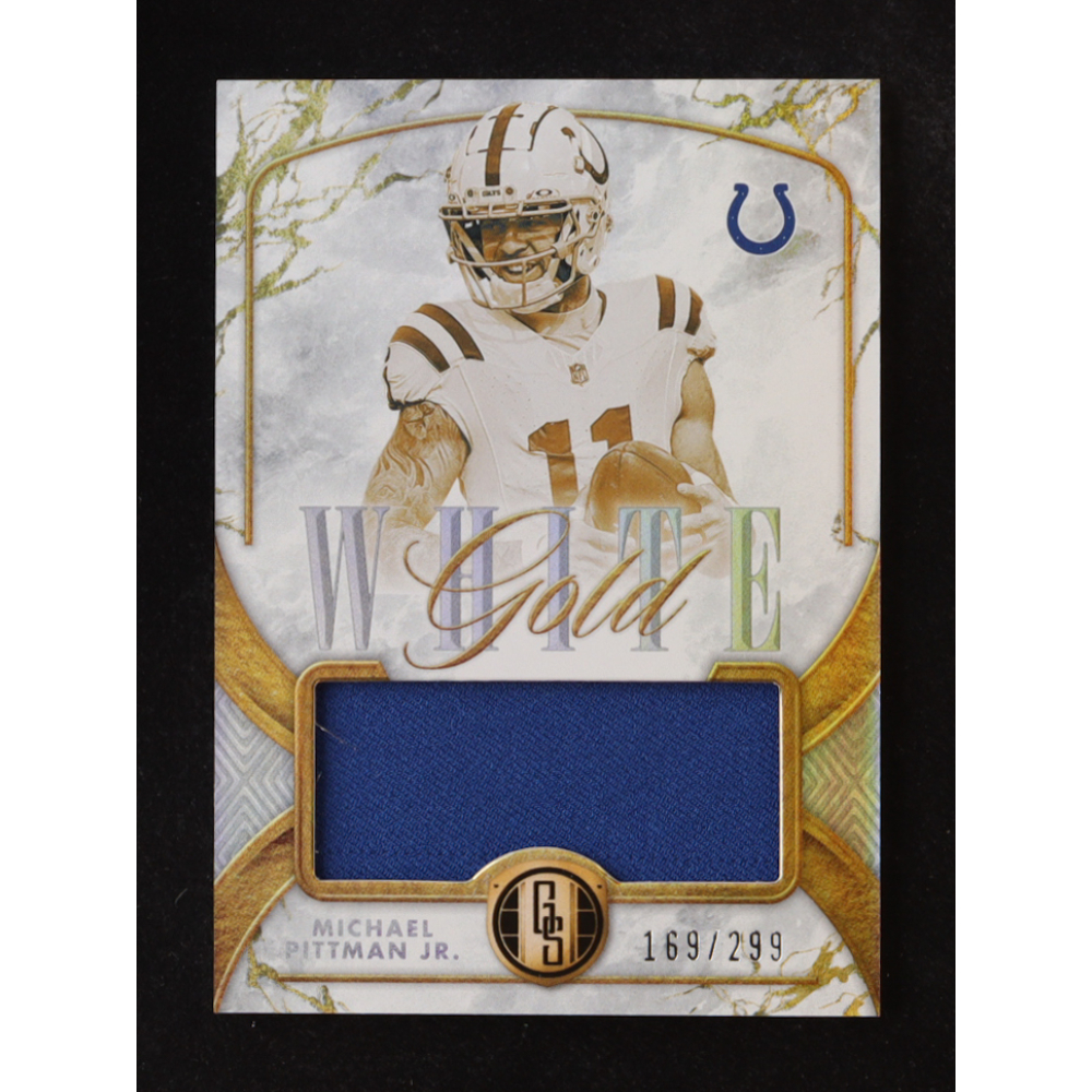 Michael Pittman Jr. 2024 Panini Gold Standard White Gold Jerseys #27 #169/299 at PristineAuction.com