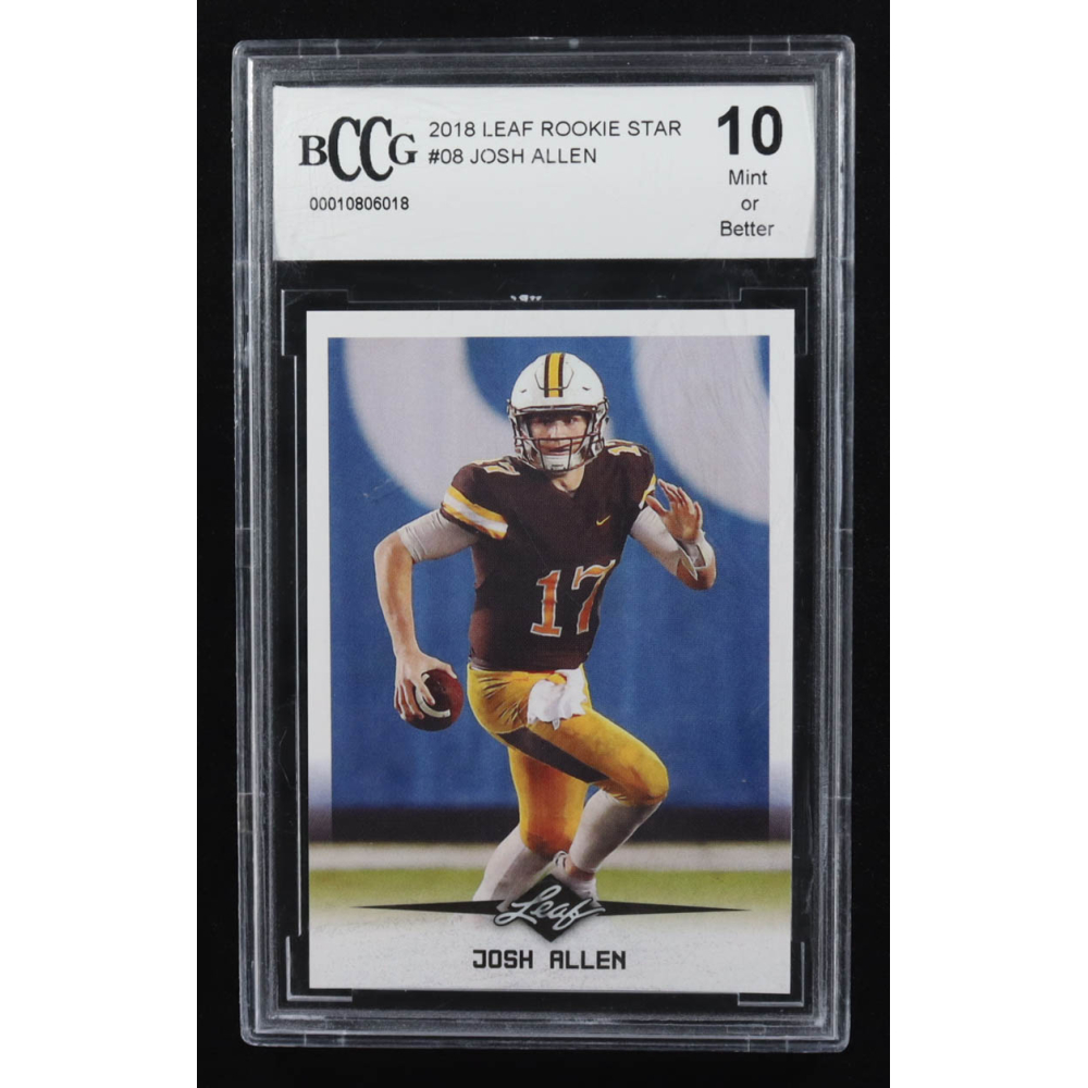 Josh Allen 2018 Leaf Rookie Star #08 RC (BCCG 10) at PristineAuction.com