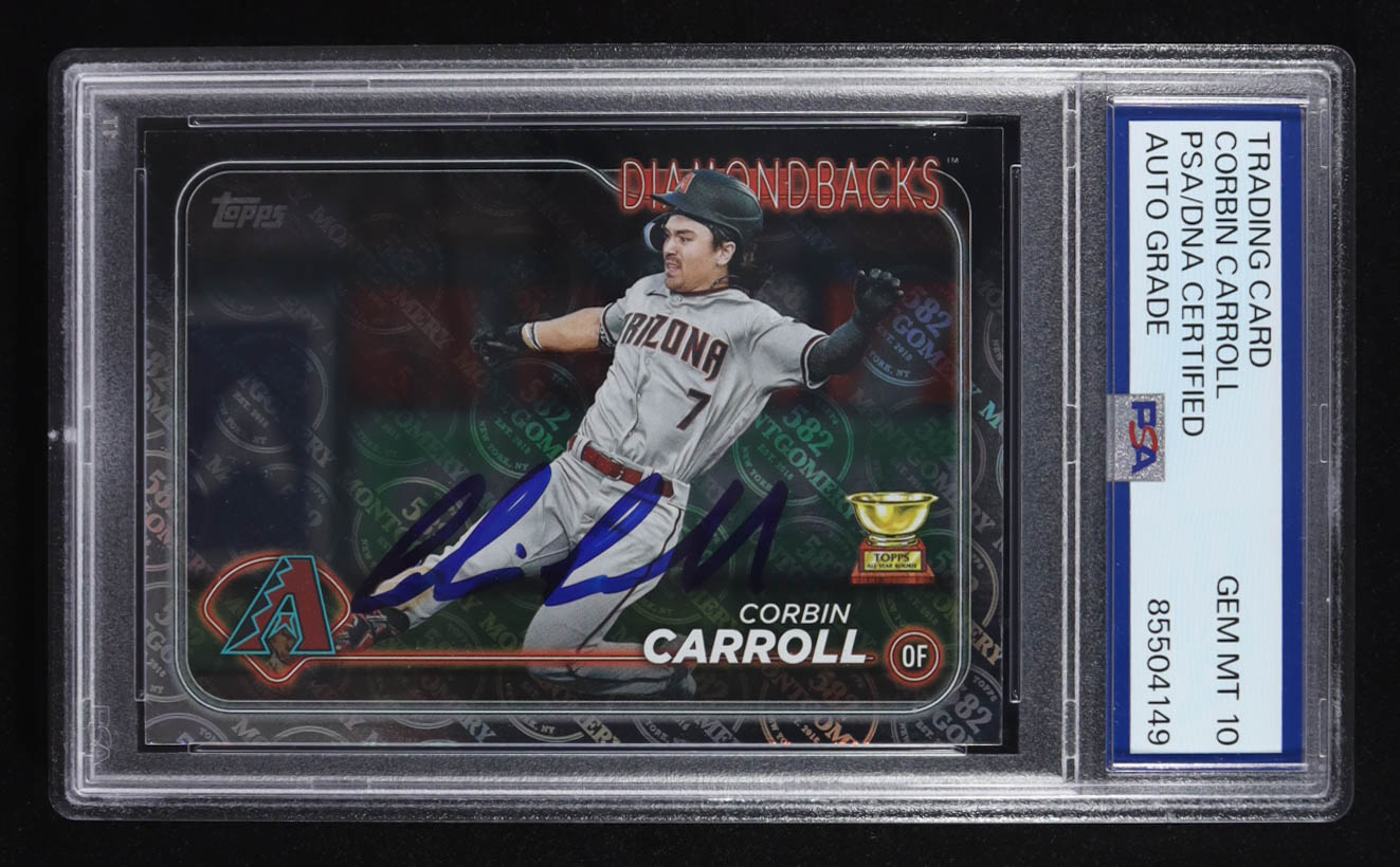 Corbin Carroll Signed 2024 Topps Trading Card All Star Rookie Cup #156 (PSA | Autograph Graded 10) at PristineAuction.com Corbin Carroll Signed 2024 Topps Trading Card All Star Rookie Cup #156 (PSA | Autograph Graded 10) at PristineAuction.com