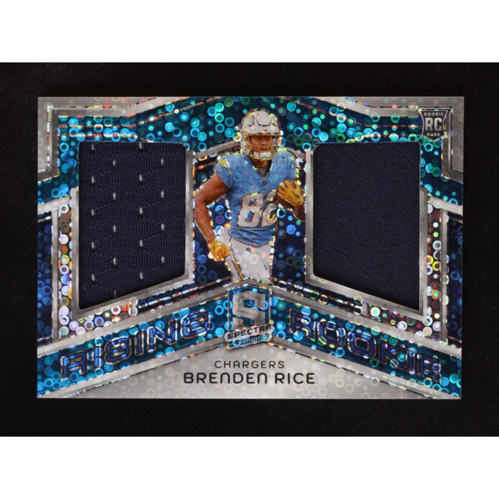 Brenden Rice 2024 Panini Spectra Rising Rookie Materials Neon Blue #26 #35/50 RC at PristineAuction.com